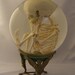 Human Fetal Skeleton in Glass Womb on Vintage Metal Stand
