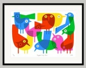 Brighton Early Birds by Lo Cole - Limited edition archival pigment ink print