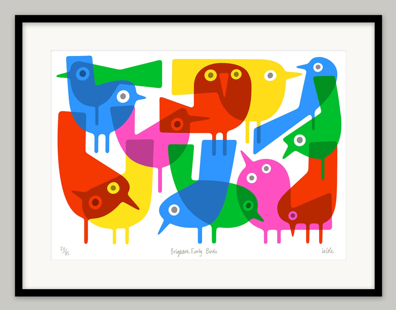 Brighton Early Birds by Lo Cole - Limited edition archival pigment ink print