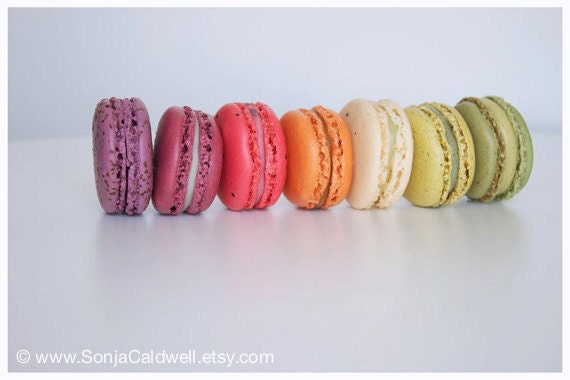 Macaron Rainbow - French Macaroons, food photography, kitchen decor, home decor - 8x12 Original Fine Art Photograph