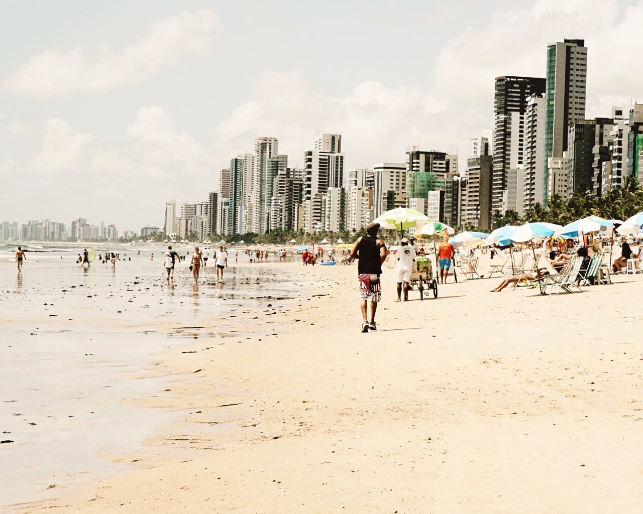 Beach Photography - Ipanema - Brazil Photography - Summer Travel - Ocean Print - Urban Beach - Brazilian Print - Cream Sand
