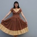 1940s Cotton NOVELTY DRESS / Rare SW Ethnic Studs Full Skirt, S