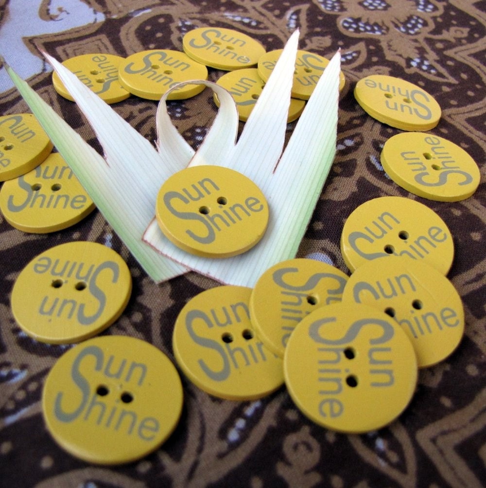 Sunshine 20mm Coconut Shell Button 6pcs