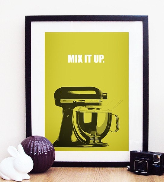 Kitchen Aid Mix It Up Poster Print A3 / 11x14 - Yellow