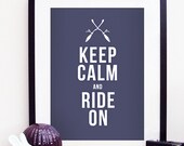 Keep Calm & Ride On - Harry Potter Ravenclaw Quidditch Poster Print A4 / 8x10