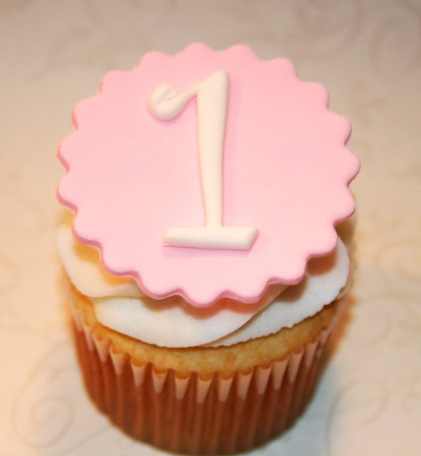 Fondant cupcake toppers Monogram Initial Number Age