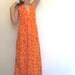 Bees and Butterflies Maxi Dress / Bright Orange Summer Dress
