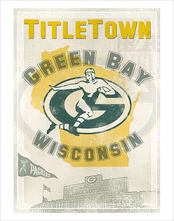 Football poster - Green Bay Packers print - TitleTown - 11x14 print