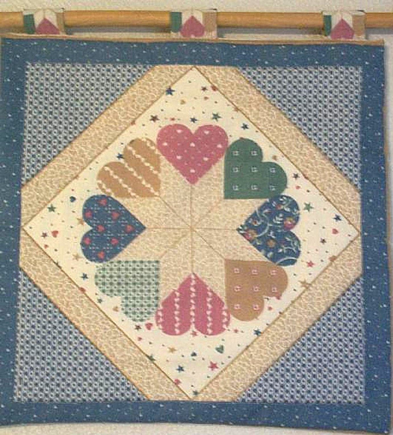 Country Hearts Quilted Wall Hanging
