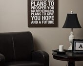 Jeremiah 29:11 Poster // Subway Art // Brown and White // 20x30