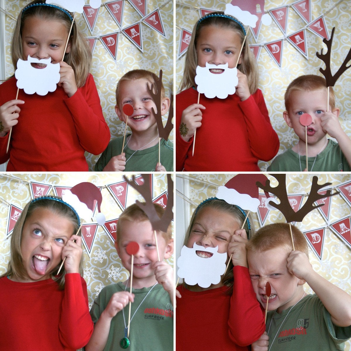 Holiday Printable PHOTO BOOTH PROPS Customizable - Professional Photography Props