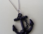 SALE Black Anchor necklace FREE SHIPPING