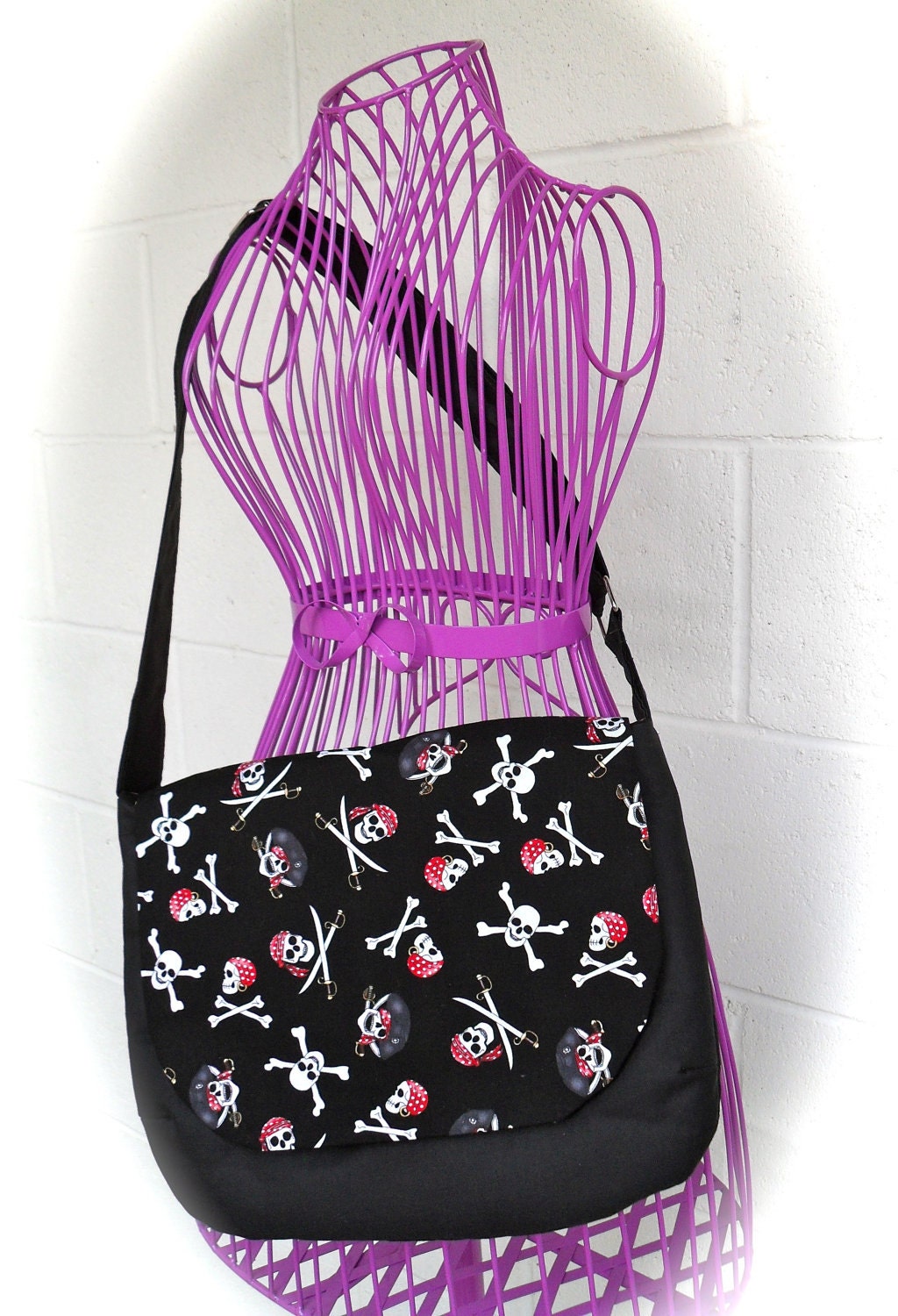 Pirates in the Night Padded Messenger Bag with Adjustable Strap
