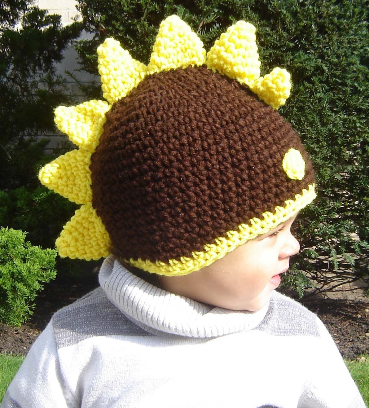 Instant Download Easy Crochet Pattern No037 Dinosaur Beanie