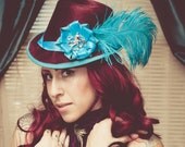 Burgundy long fur felt Top hat beaver felt style