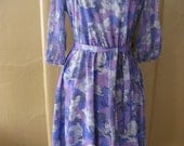 amethyst clouds - 1970s sheer midi dress