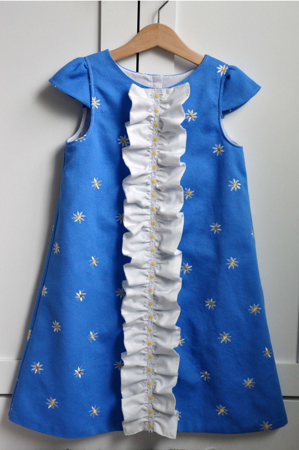 Dress Pattern: Girls Ruffled Chemise (PDF, e-pattern INSTANT DOWNLOAD)