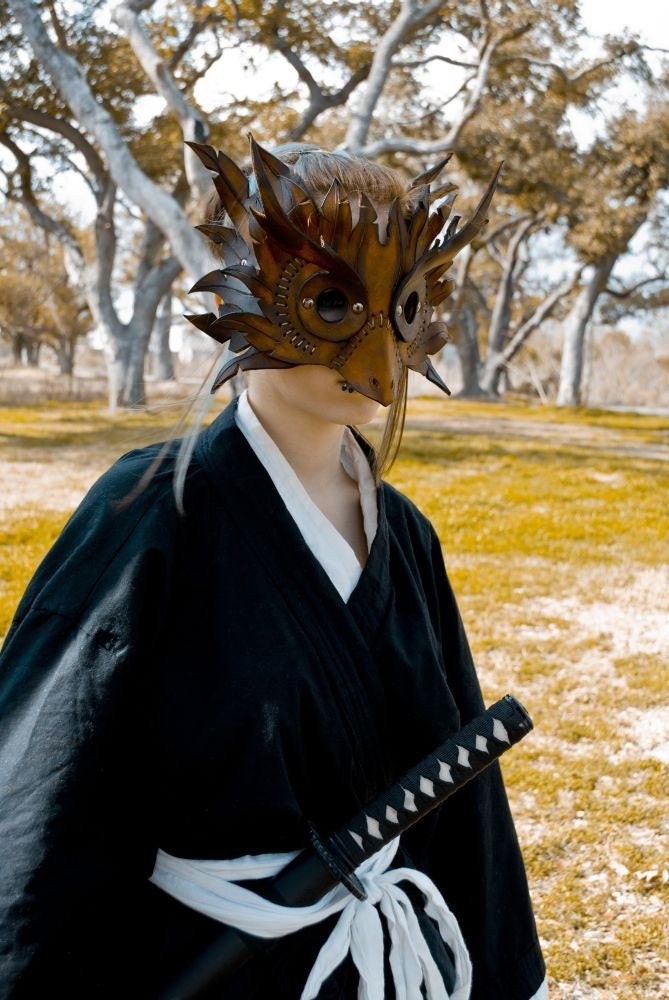 Spliced Owl Leather Mask