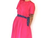 Secretary Dress Hot Pink Fuschia 80s does the 50s Medium Large