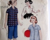 Butterick 6614 Girls Shirt Blouse 1940s Vintage Pattern