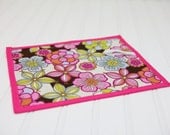 Chalkboard Mat Reusable Art Toy Tropical Flowers Girl Pink Green