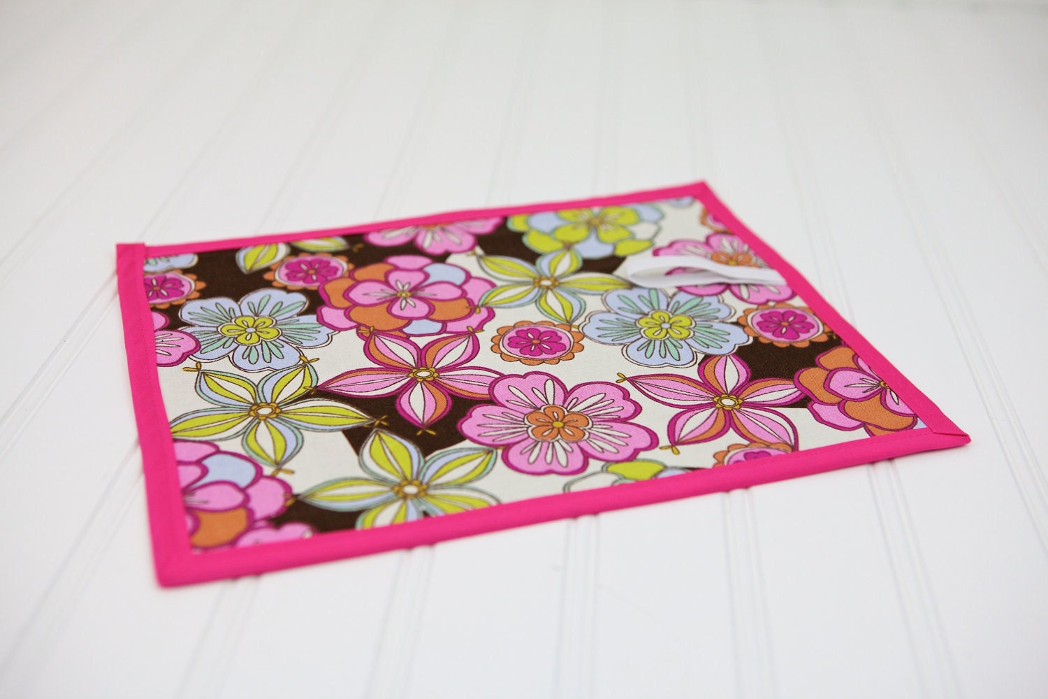 Chalkboard Mat Reusable Art Toy Tropical Flowers Girl Pink Green
