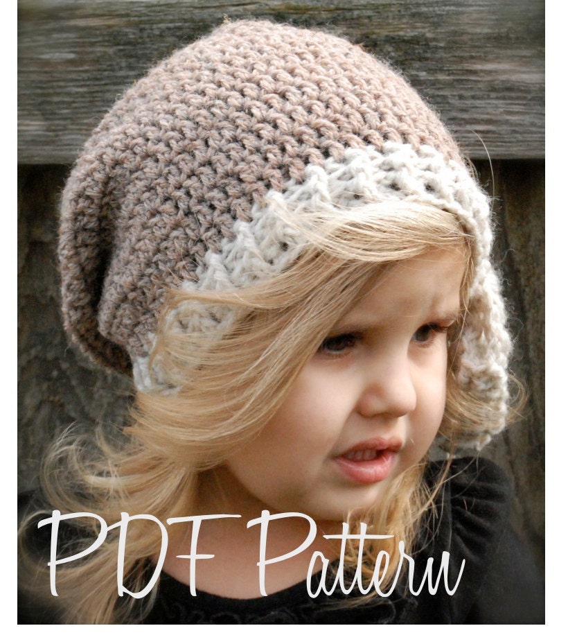 Crochet PATTERN-The Emileigh Slouchy (Toddler, Child, Adult sizes)