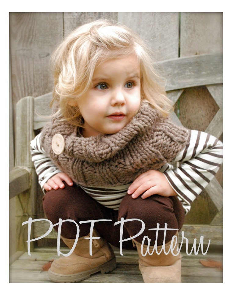 Knitting PATTERN-The Brooklynn Cowl (Child, and Adult sizes)