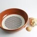 Japanese Wave Origami Pattern Bowl in Rust Brown