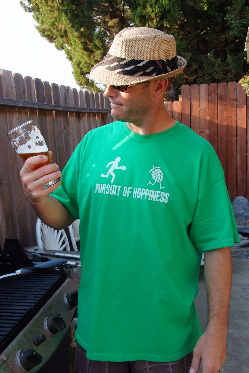 Pursuit of Hoppiness - Indigo Blue Oktoberfest Beer T-Shirt - MEDIUM