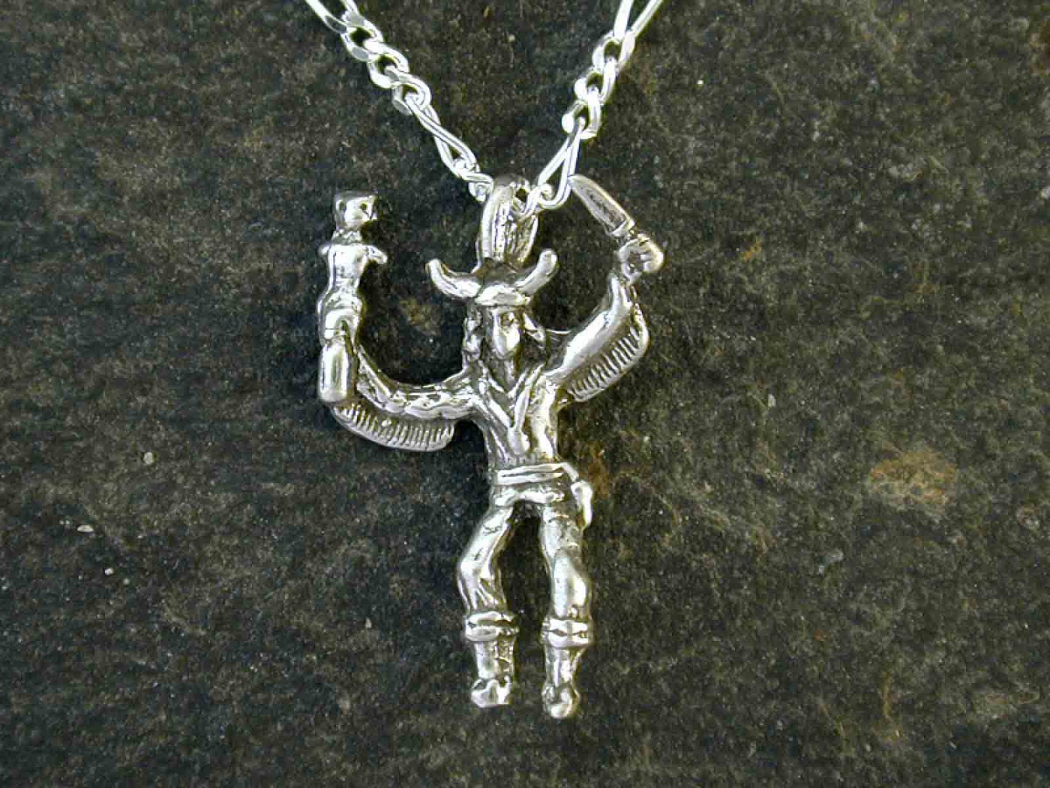 Sterling Silver Eagle Dancer Kachina Pendant on Sterling Silver Chain.