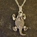 Sterling Silver Horned lizard Horny Toad Pendant on Sterling Silver Chain.