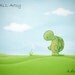 Turtle wishes - matted 8x10 canvas painting print - childrens wall art