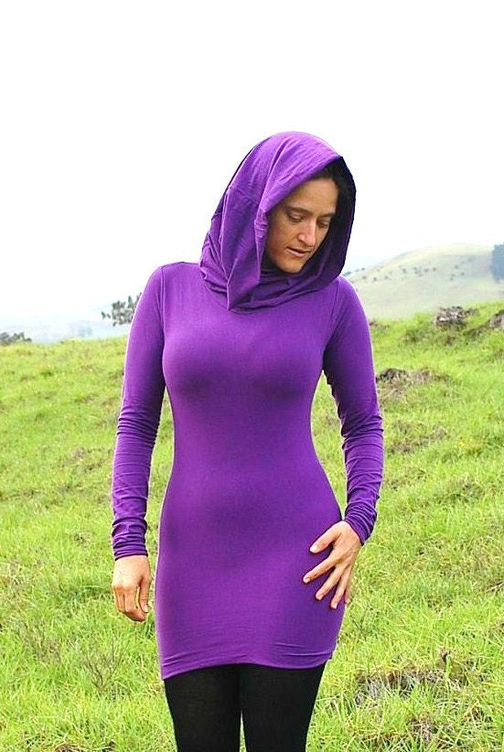 Women's Tunic - Long Sleeve Cowl - Hoodie - Organic Clothing - Eco - Friendly Jersey