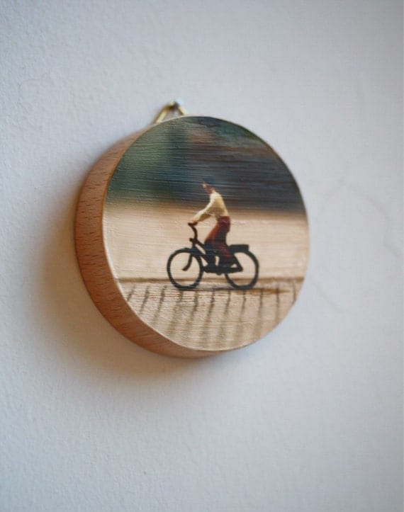 Going Downhill Decorative Wood Block Wall Hanging Made With Mounted Original Photograph