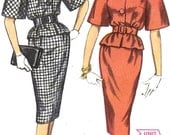 1960s Misses Two Piece Suit Dress Vintage Sewing Pattern, Simplicity 3371 bust 36" uncut