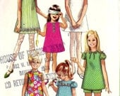 1960s Girls Summer Dress and Shorts Vintage Sewing Pattern, Simplicity 7567 Girls Size 12