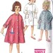 1950s Girls Robe Housecoat Vintage Sewing Pattern with Candle Holder Applique, Simplicity 4536 Size 1