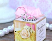 Personalized Pink Princess Tiara Birth Announcement Photo Baby Block Ornament Shower Gift Girl Nursery Decor
