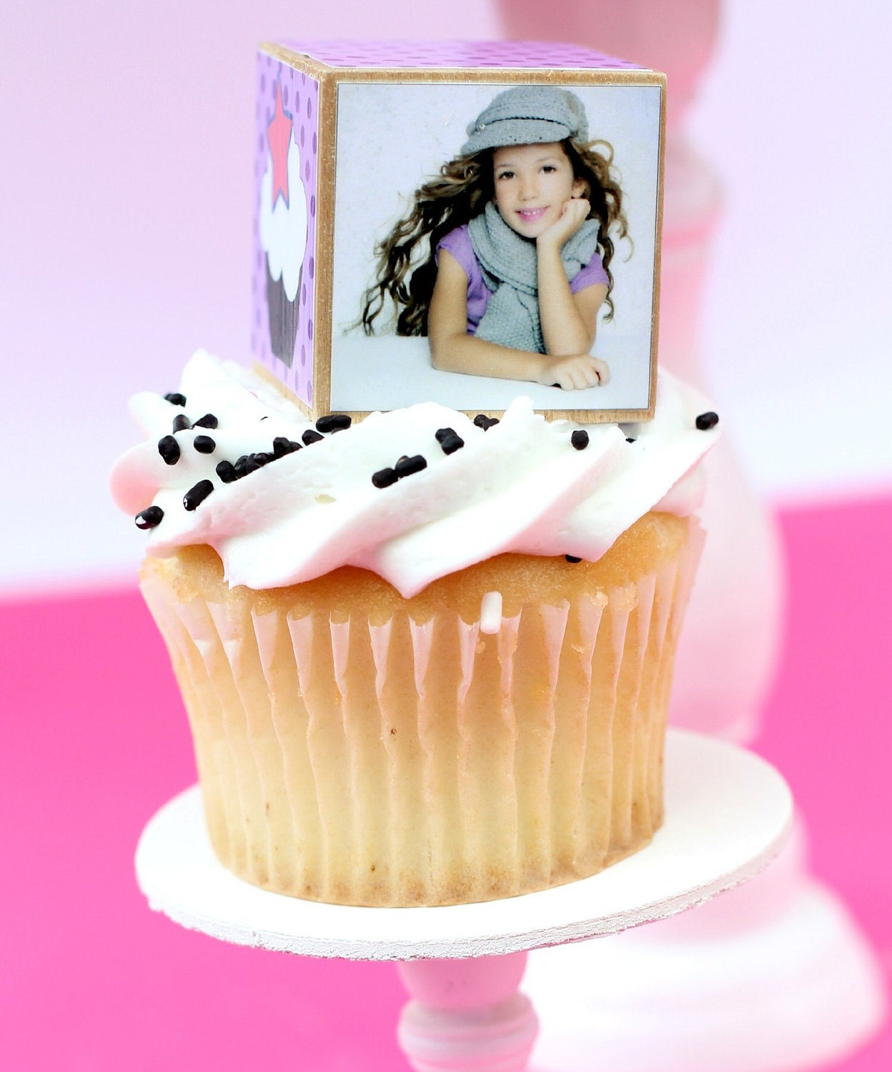 One Dozen Pop Star Girl Photo Cupcake Keepsakes Party Toppers Favors