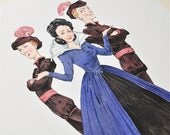 Shakespeare, original illustration of characters from 'Twelfth Night'