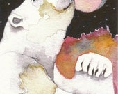 ICE GARDEN Polar Bear aceo PRINT watercolor giclee - Free Shipping