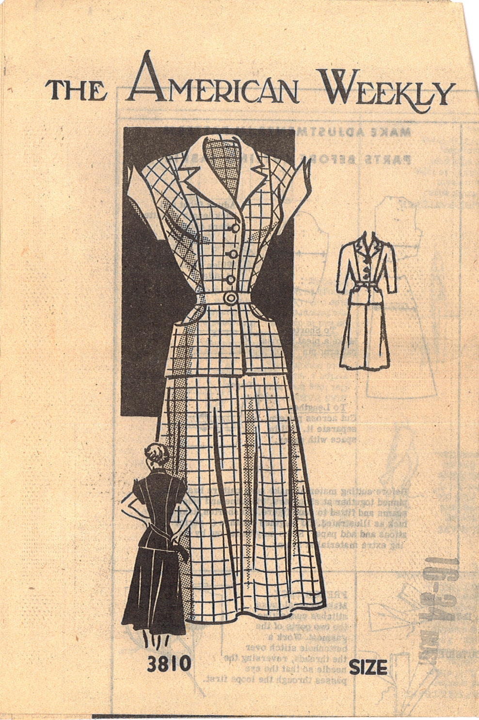 1950s Womens Rockabilly PinUp Outfit Vintate Sewing Pattern Mail Order 3810 Bust 34
