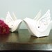 Bird Cake Topper Favor Boxes - Set of 2 Elegant Handmade Wedding Paper Doves - Unique table decor , ornament , keepsake box