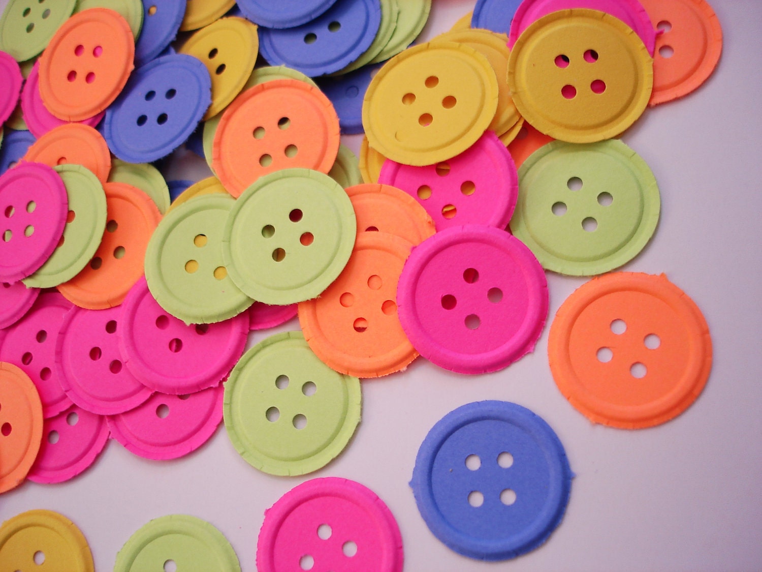 100 Bright Button punch die cut cutout confetti scrapbooking embellishments - No217