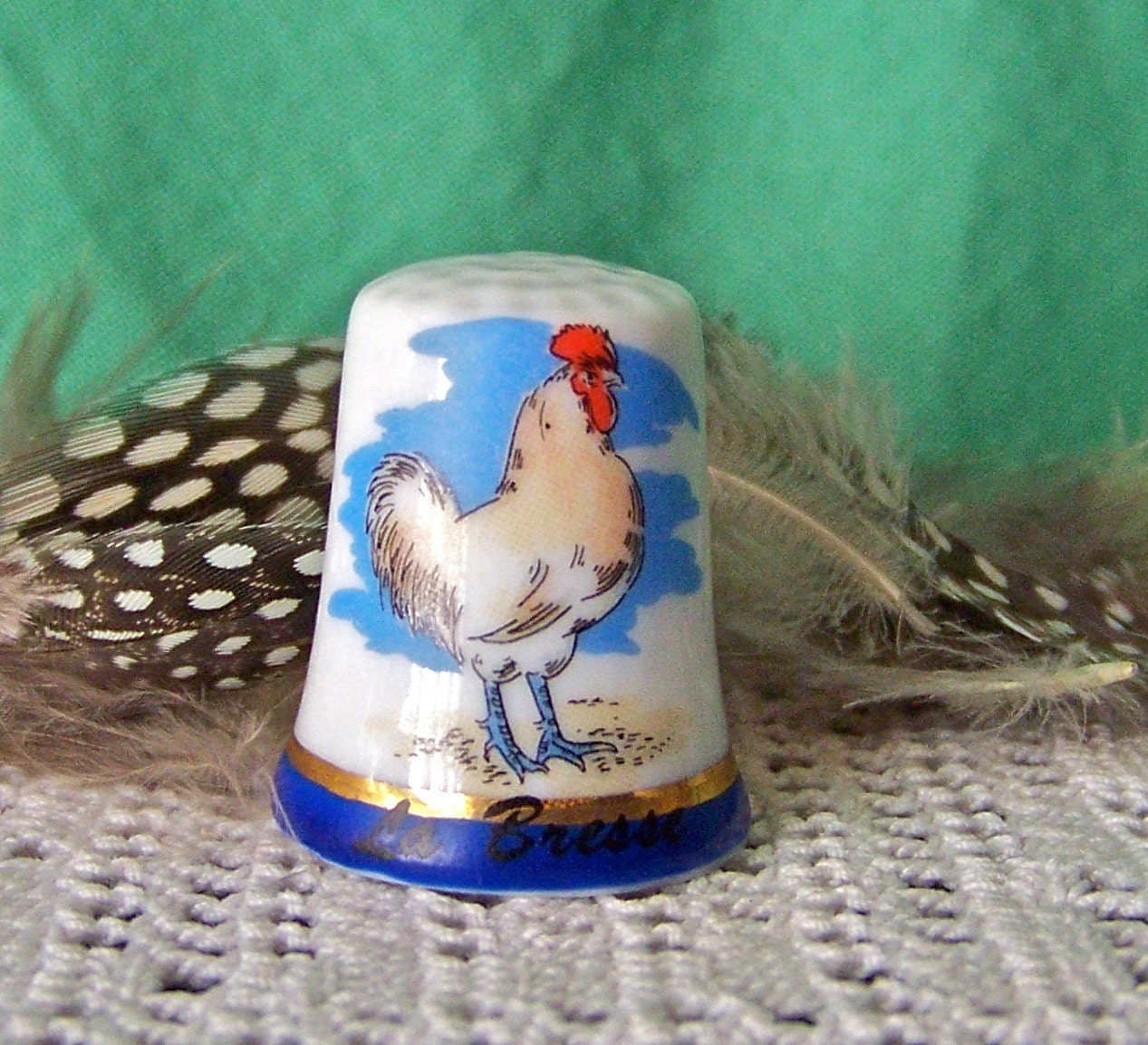 Vintage Rooster Thimble La Bresse France