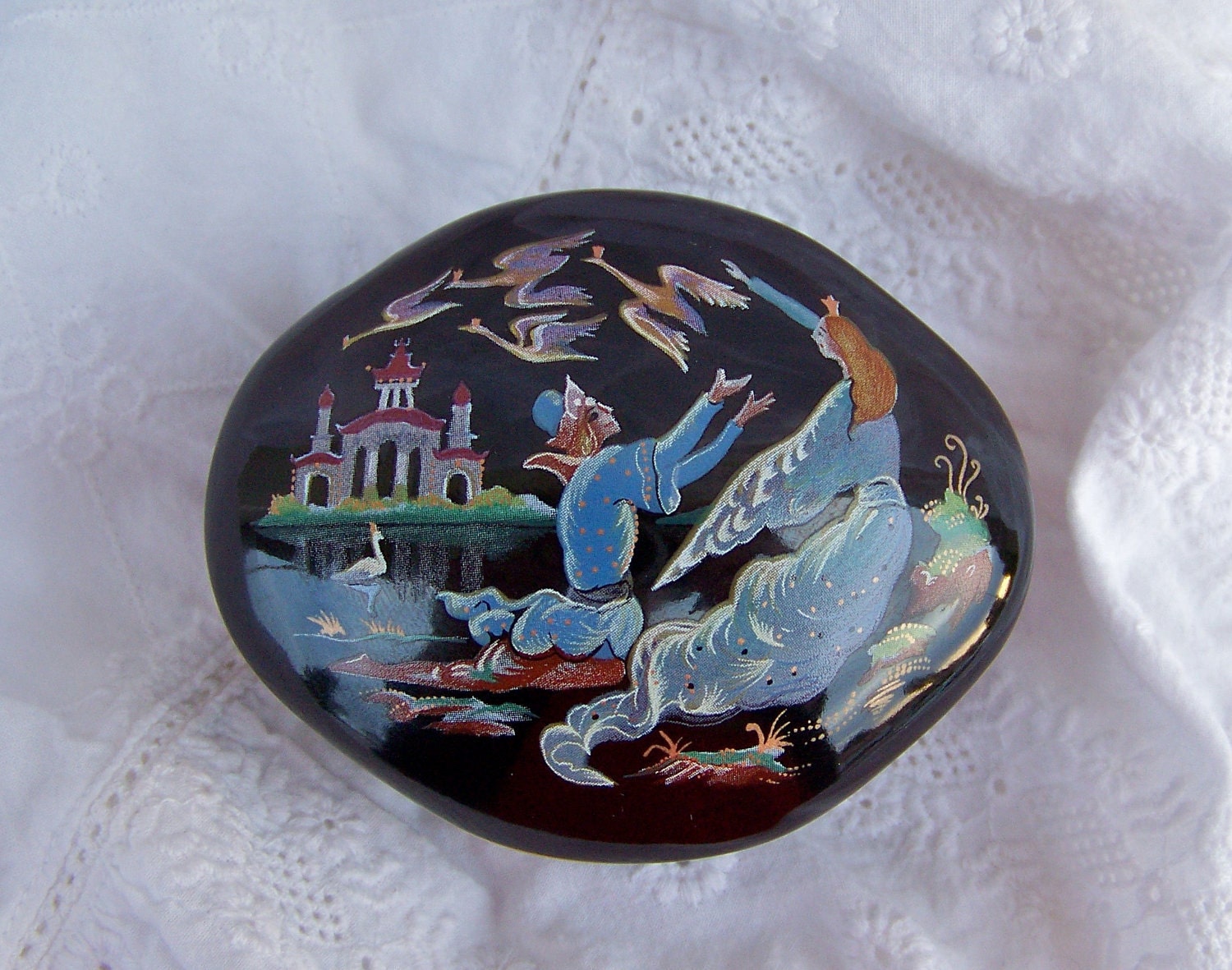 Vintage Music Box Swan Lake Franklin Mint 1988 NIB