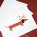 Christmas card, dachshund, rudolph the red nose dachshund.