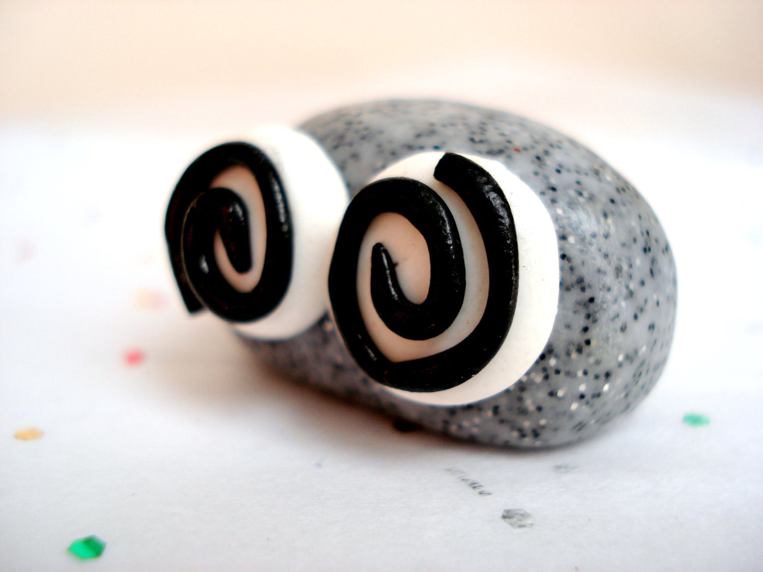 Pet Mood Rock- Dizzy, Overwhelmed Polymer Clay Pet Rock Miniature Figure