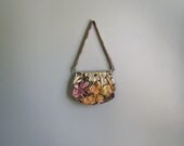 Vintage 1980s Pastel Irises Cotton Crossbody Purse